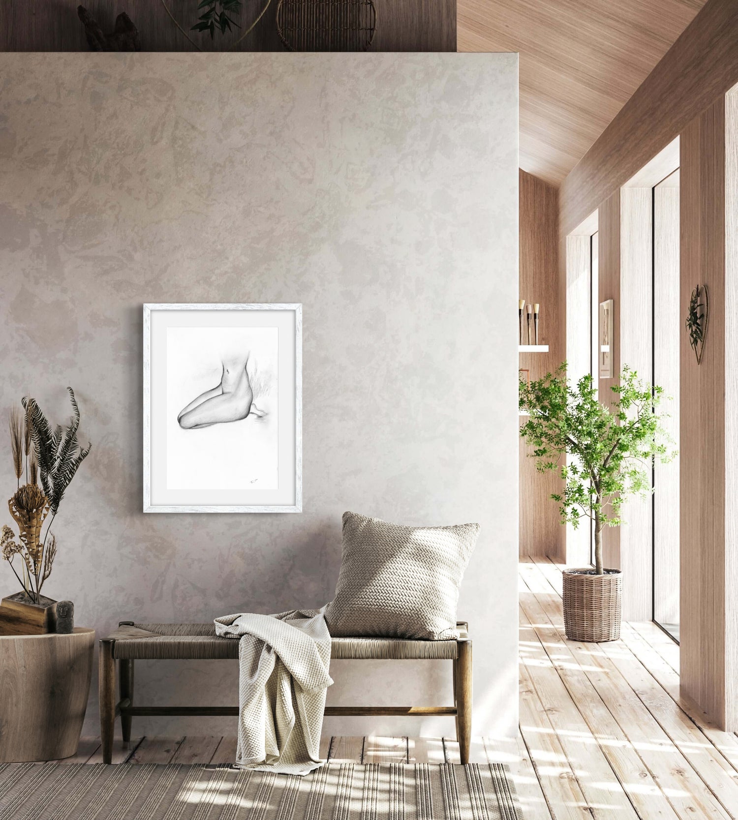 Seated Silhouette Art Print