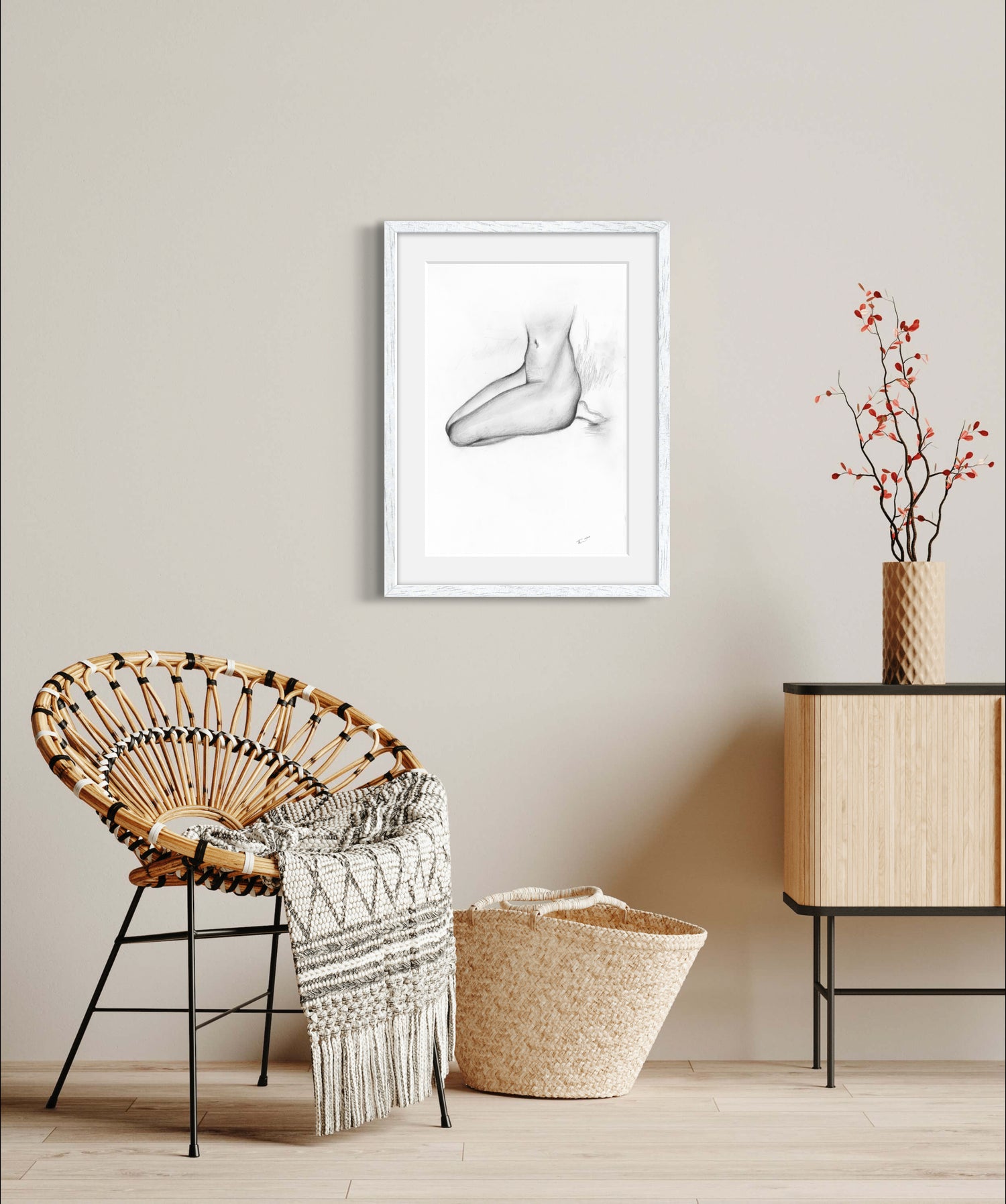 Seated Silhouette Art Print
