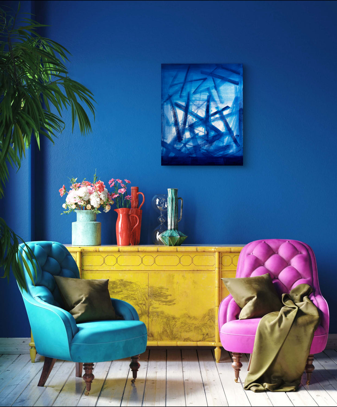 Abstract Blues 16"x20"